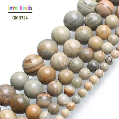 Natural Stone Beads Silver Color Astrophyllite Round Loose Beads For Jewelry Making Bracelet 15 inches 4/6/8/10/12mm Diy Jewelry