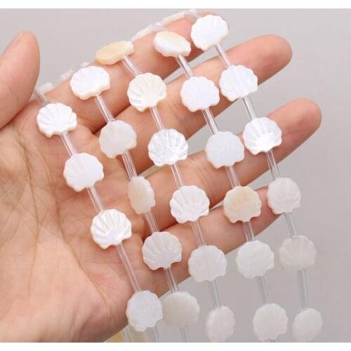 20pcs/lot Natural Freshwater Shell Beads Accessories Scallop Shape Shell Loose Beads for DIY Jewerly Necklace Accessories Making
