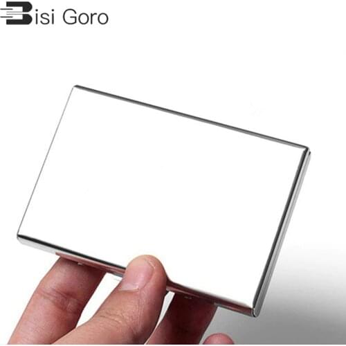 Bisi goro small business namecard card case protective kartenetui 2021 new Creative fashion solid credit id card metal wallet
