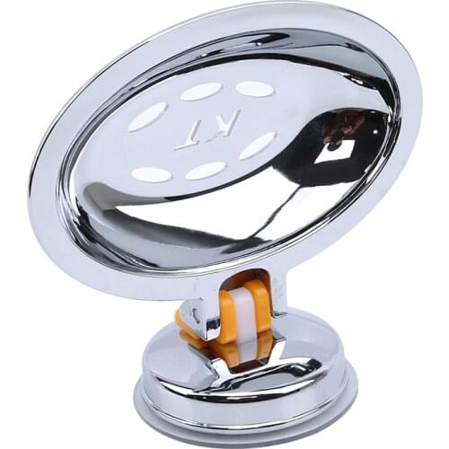 Bathroom Stainless Steel Soap Holder Vacuum Suction Cup Cup Box Dish Soap Storage Saver Shower Tray Bathroom Accessories