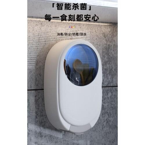 Kitchen household wall hanging hollow drain ultraviolet disinfection dustproof mildew tableware chopsticks storage box J06