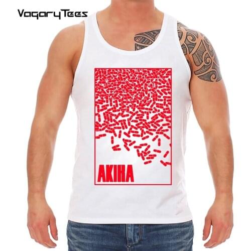 Akira kaneda Tank-top Mens Neo Tokyo Round Neck Graphic Akira pills Vest Japan Manga tops Fan Gift Idea