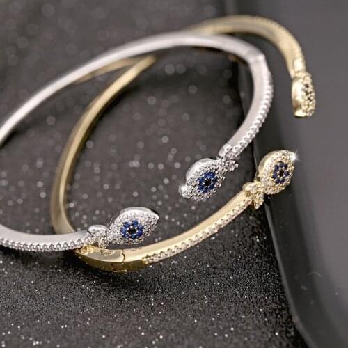 Queen Lotus Fashion Luxury Cubic Zirconia Double Fish Bangle Adjustable Open Design Cuff Bangle