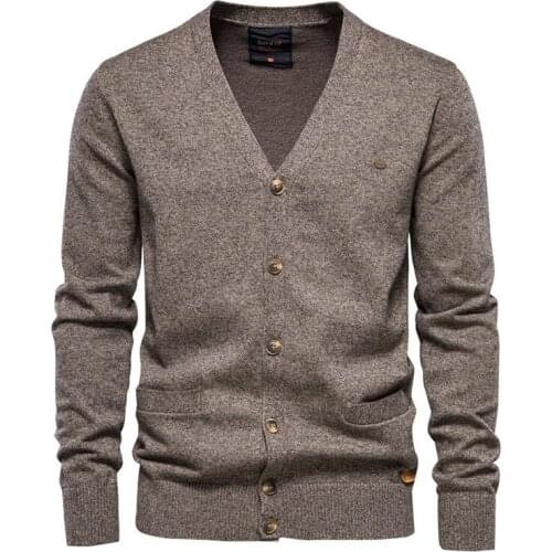 Mens Simple Fashion Solid Color Sweater Basic Base Sweater Casual Knitting Cardigan Knitted Sweater Men