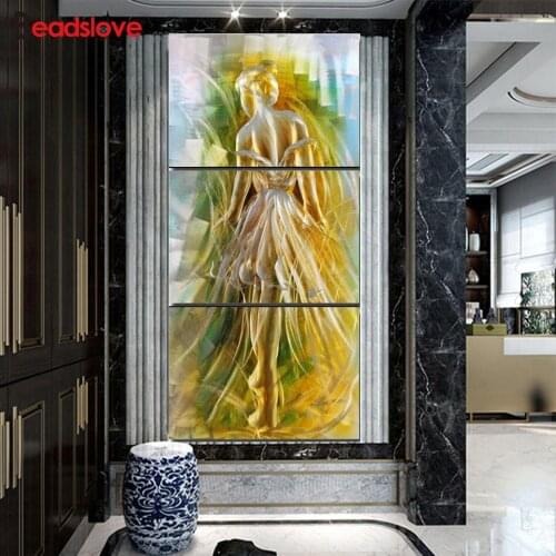3 Piece set Ballet Girl diamond painting full drill mosaic diamond handmade new diamond embroidery angels wall stickers