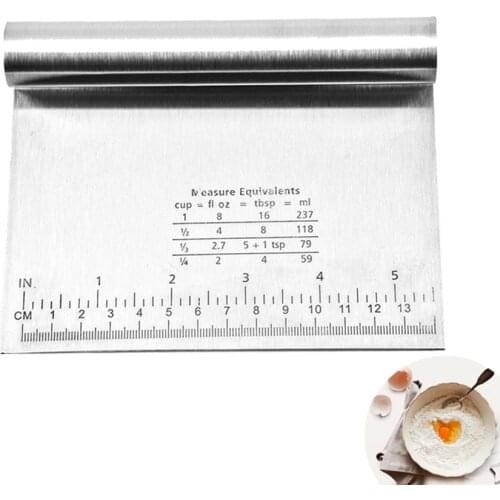 Stainless Steel Scale Dough Cutter Baking Pastry Tools Dough Knife Flour Pastry Cake Pizza Cutting Tools Kitchen Gadget