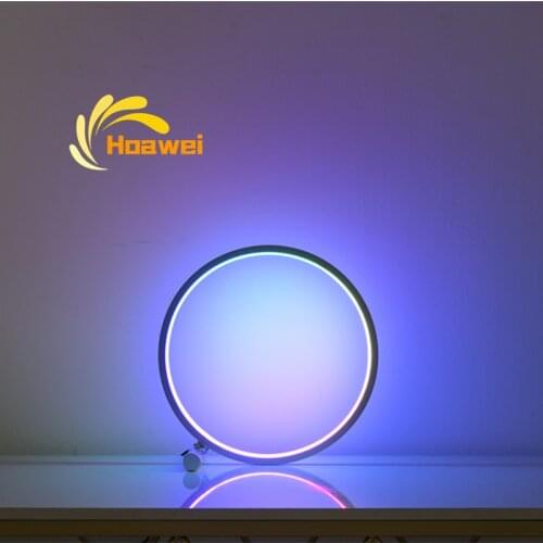 Nordic RGB Lamp Circle Led Table Lamp For Living room Bedroom Bedside indoor Lighting Table Lights For Home Decor Light Fixtures