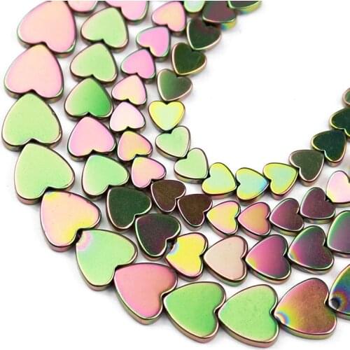 New Green heart shape Natural Hematite Stone 6/8/10mm Spacer Loose Beads For Jewelry Making Diy Bracelet necklace Accessories