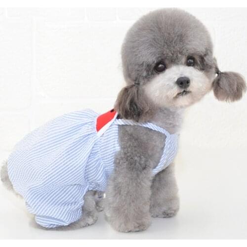 Dog clothes spring and summer new cat clothes dress vest sling small dog thin section Teddy Bomei