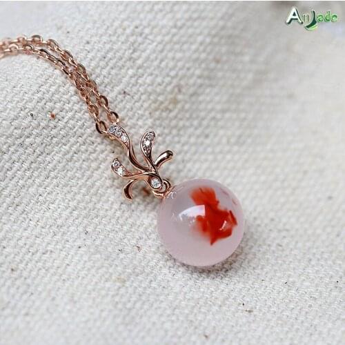 Natural South Red Agate Pendant Simple 18K Rose Gold Charming Necklace For Women Gift For Thanksgiving Valentines Day AJ0450