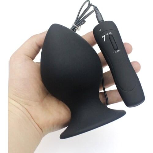 Super Big Size 7 Mode Vibrating Silicone Butt Plug Large Anal Vibrator Huge Anal Plug Unisex Erotic Toys Sex Products L XL XXL