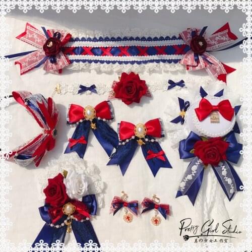 Tradescantia sillamontana Lolita Retro Rose Hairpin KC Hairband Top Hat Sweet Princess Bow Side Clip Headband Hair Accessories