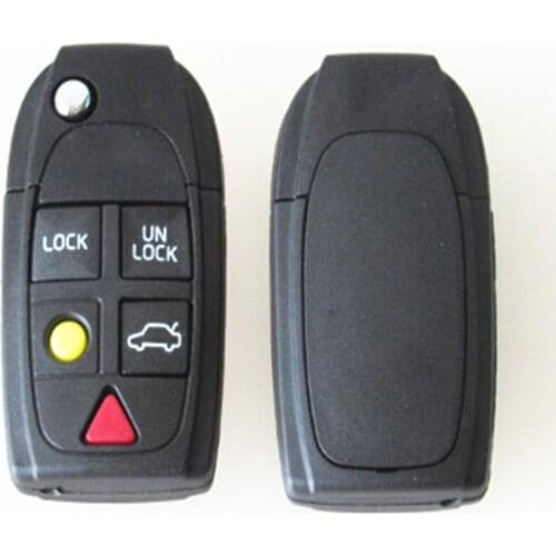 DAKATU Car key Shell Folding Flip Keyless Entry Remote Key Case Fob 5 Button For Volvo S80 S60 V70 XC70 XC90