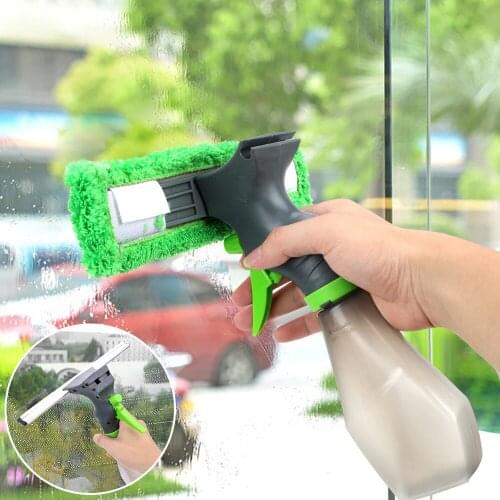 3 In 1 Car Window Cleaning Tool Spray Bottle Wiper Squeegee Microfibre Cloth Kit Multifunction Brushes Windshield Clean