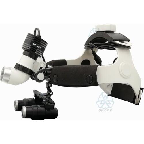4X/5X/6X/6.5X Dental Loupes 500mm Working Distance Binocular Magnifier with Surgical Medical Headlight LED 5W Headlamp
