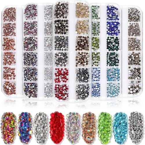 Mixed Sizes Glass Nail Rhinestones Crystal Strass Multi-Color For Nail Art Decoration Accessories Rhinestones