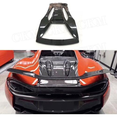 Dry Carbon Fiber Rear Trunk Cover Boot Lid Tail Trim Cap For McLaren 540C 570S 570GT O Style Body Spoiler