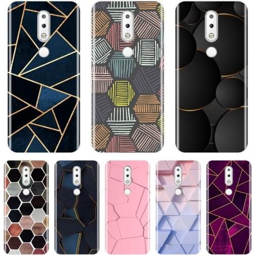 TPU Silicone Phone Case For Nokia 7.1 6.1 5.1 3.1 2.1 Luxury Geometry Fashion Soft Back Cover For Nokia 2.1 3.1 5.1 6.1 7.1 Plus