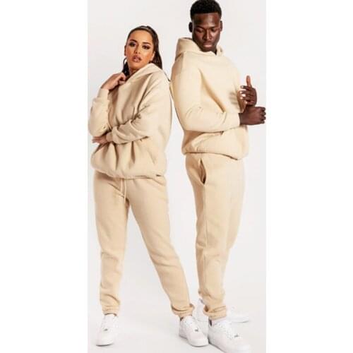 2020 autumn and winter new two-piece suit European and American womens casual sports hooded loose sweater trousers suit