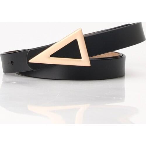 Hot ladies leather belt matte triangle buckle belt fashion joggle dress decorative belt PY73