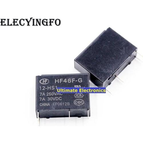 10PCS 46F-G| HF46F-G-12-HS1 4-pin group of normally open 7A 250VAC relay