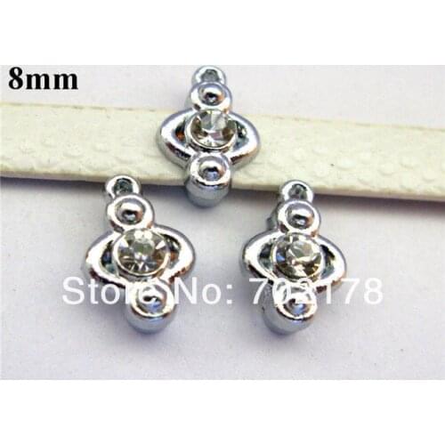 10Pcs/Lot 8mm 10mm Connector Charms Slide Charms For Bracelet Making Necklace Pendant Charms Accessories Fit Wristband Necklace