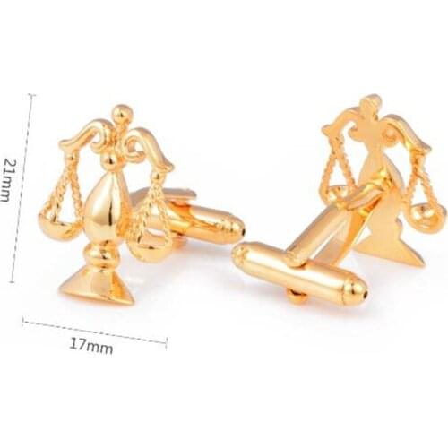 20pairs/lot Luxury Golden/Silver Scales of Justice Cufflinks Balance Scales Cuff Links Shirt Cuff Buttons Mens Jewelry