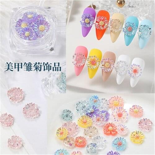 20PCS/Box Colorful 3D Flower Nail Jewelry Nail Art Decoration Candy Color Exquisite Nail Design Manicure Accessories