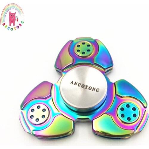 2017 Kleur Metalen Twee Spinner Fidget Speelgoed rvs EDC Hand Spinner Rotatie Tijd Lange Anti Stress Speelgoed Kind Gift, Action