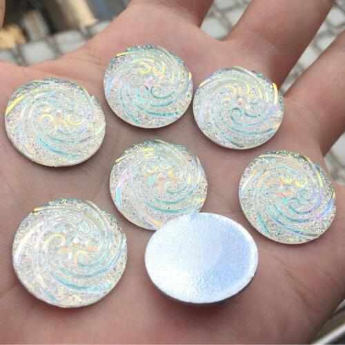 22mm Round Resin Flatback Rhinestones Stones Non Hotfix Strass for DIY Crafts Wedding decoration Buttons 15pcs -HE68