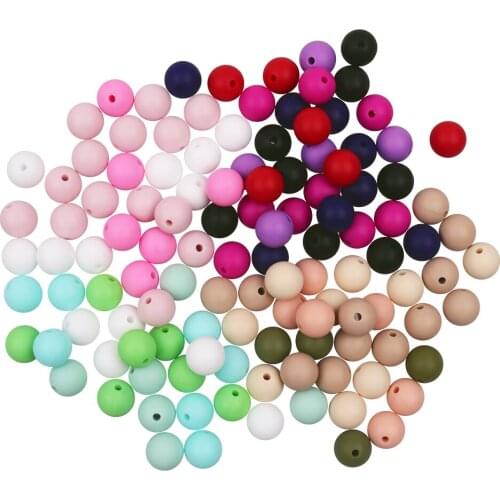 40Pcs Baby Teething Teether Beads Silicone Pacifier Clips Accessoris Bpa Free Teething Toys 12mm Round Silicone Beads