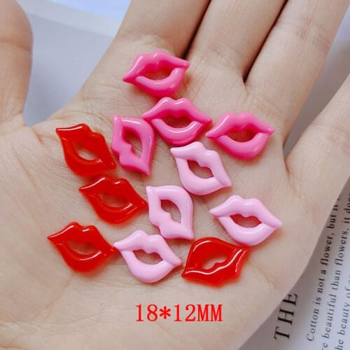 50pcs DIY flat back resin small lips resin cabochons pendants for kids earring hair clip accessories