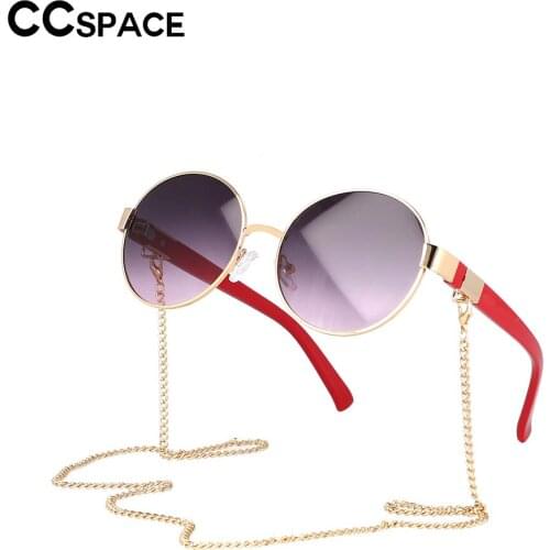 53176 Round Retro Punk Chain Sunglasses Brand Designer Fashion Men Women Shades Uv400 Vintage Glasses