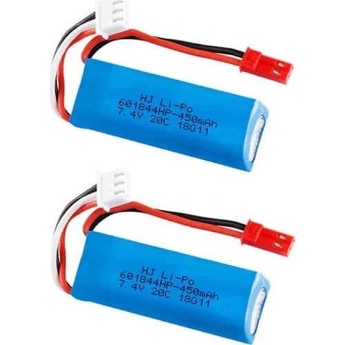7.4V 450mAh 20C Lipo Battery for WLtoys K969 K979 K989 K999 P929 P939 RC Car Parts 2s 7.4v Battery 2pcs/lots
