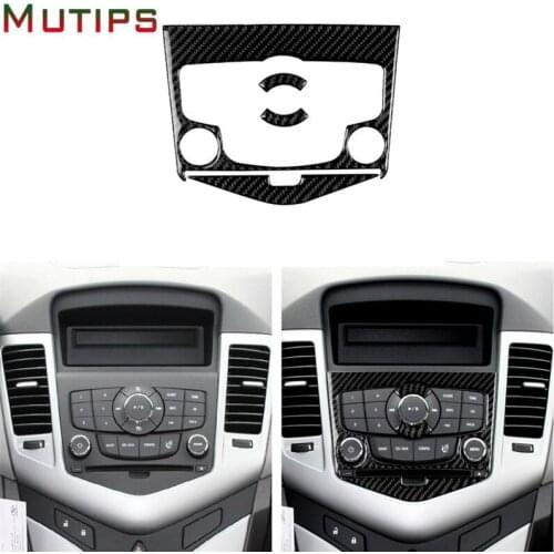 Car Central Console CD Button Panel Trim Navigation Frame Cover Carbon Fiber Accessories Mouldings For Chevrolet Cruze 2009-2015