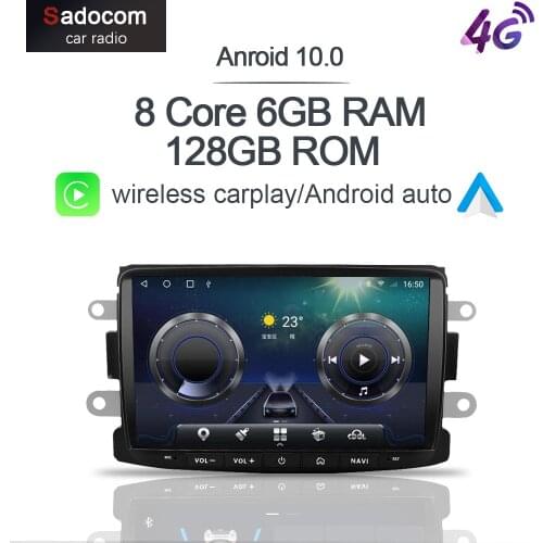 Carplay 8"DSP 4G LTE Android 10.0 6GB RAM+128GB Car DVD Player RDS autoradio For Dacia Renault Duster Logan Sandero LADA Xray2