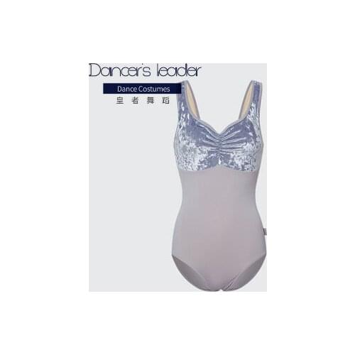 Ballet Leotard For Womens Exercise Clothes High Cross Velvet Pleated Gymnastics Leotard Adult Aerial Yoga Clothing