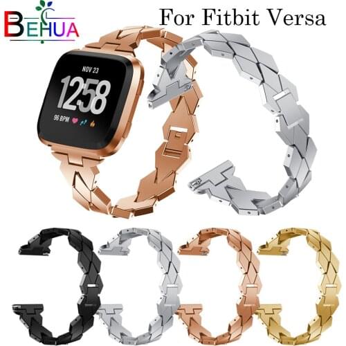 Personality stainless steel strap for Fitbit Versa smart watch replacement luxury strap wristband for Fitbit Versa fashion goods