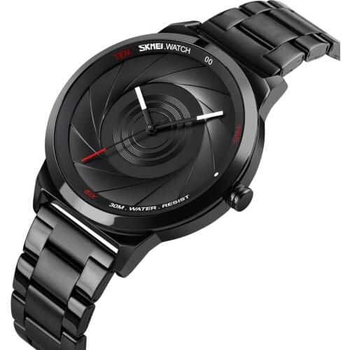 Personality Watch Mens Student Trendy Fashion Waterproof Mens Watch Creative Black Technology New Concept Quartz Watch 9210