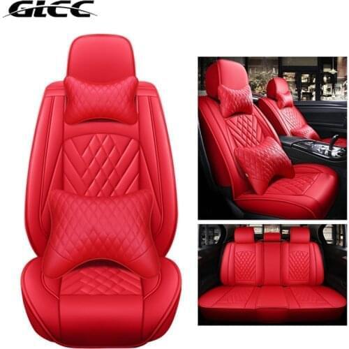 GLCC Car Seat Covers Cushion Leather Cover Front Rear Seat Non-Slip Protector Set High-End Luxury Universal For 5-Seat Cars SUV