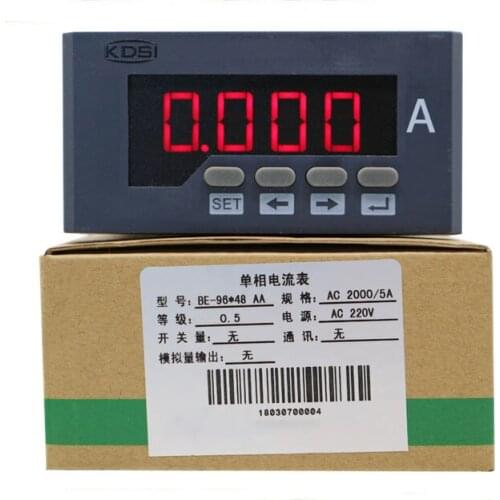 Digital display of single-phase AC ammeter BE-96*48 AA5A power supply 220V