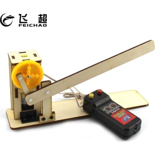 FEICHAO DIY Wooden Wire Control Door for Primary School Kids Technology Invention House Garage Model Toy