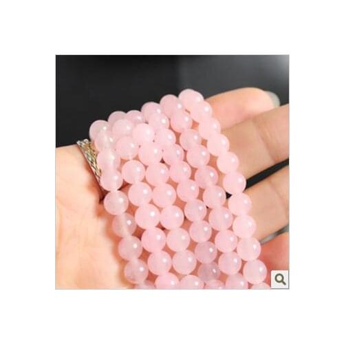 IY jewelry accessories materials / natural crystal 6mm pink chalcedony semi-finished 40cm beads loose beads wholesale