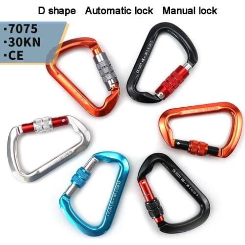 Carabiner 7075 Aviation Aluminum 30KN Load-bearing Outdoor Accessories Rock Climbing Camping Survival Multifunctional Equipment