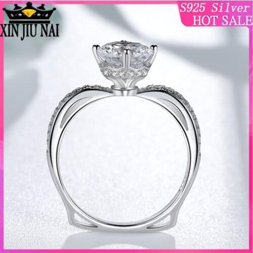 925 sterling silver White Gold Round Cut Ring Lab Engagement Ring Wedding Fashion Rose Gold Rings Jewelry For Women