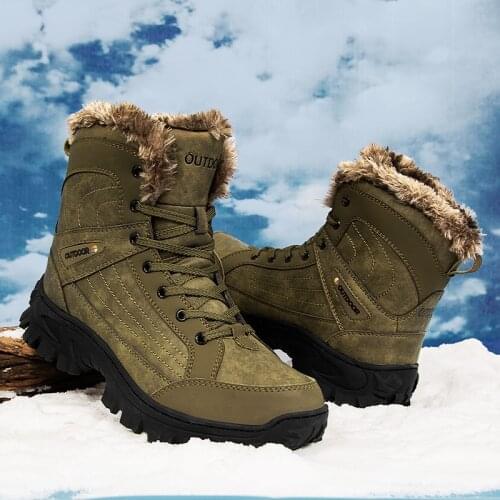 HUCDML High-quality Man Boots Winter High-top Sports Shoes Men Thick-soled and Velvet Warm Mens Snow Boots Support Dropshipping