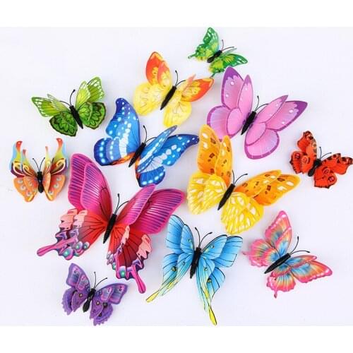 Butterflies Stickers on The Refrigerator Cabinet Childrens Room Living Decorate In Nursery Wall Home Decoration Accessories