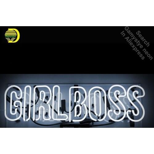 Girl Boss Neon Sign Cool Neon Bulbs Recreation Beer Bar Room Handcraft Store Display 24x10 with clear board