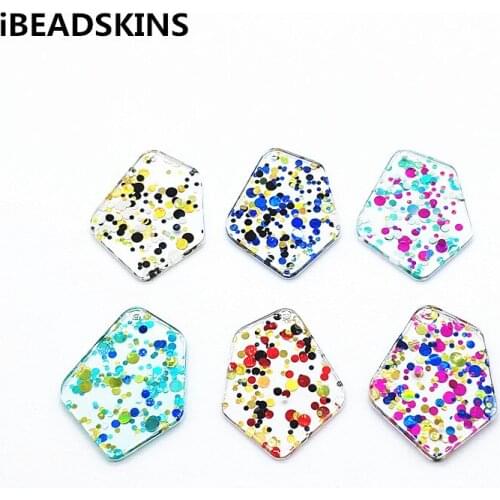 New arrival!37x28mm100pcs Built-in sequins Irregular charm for Jewelry Findings/Earrings DIY parts,Jewelry Findings & Components