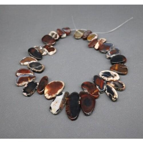 Druzy Stone Slice Beads Oval Dyed Beaded Pendant Necklace 2021 Free Charm Super Popularity European Fashion Jewelry for Women
